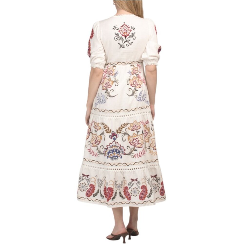 CALYPSO ST. BARTH Linen Blend Paisley Maxi Dress - Picture 2 of 5